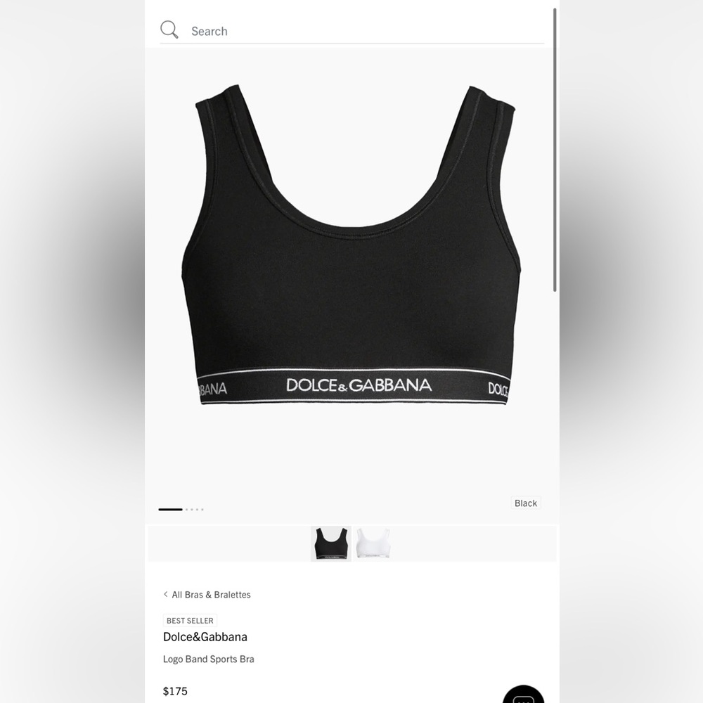 Authentic Dolce & Gabbana Black Sports Bra NWT SZ4